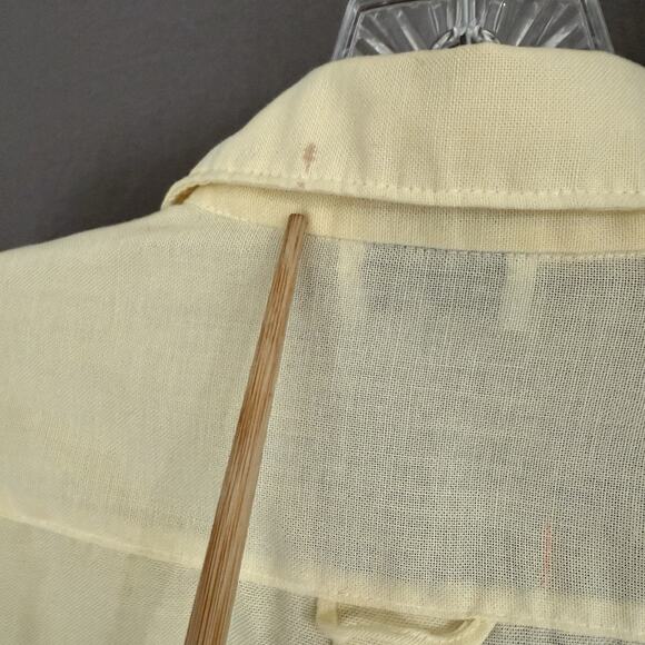 Vintage Square One Button-Up Shirt Butter Yellow Rainbow Embroidery Women Sz M/L - Picture 9 of 14